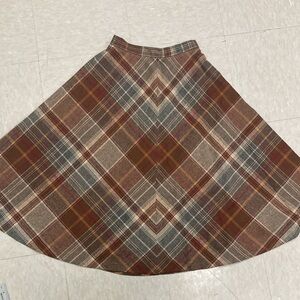 Vintage Plaid Wool Skirt size x-small